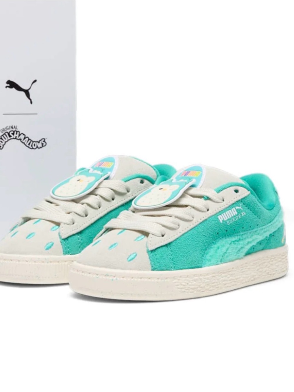 Puma Suede Squishmallow Winston Sneakers Teal‎ Blue Girls Size 5.5 Big  Kids